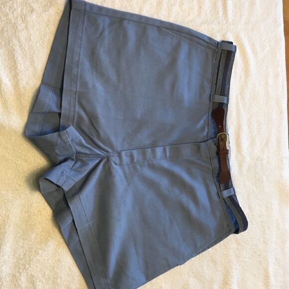 LL Bean 71341 blue belted shorts size 36 New - Picture 4 of 5